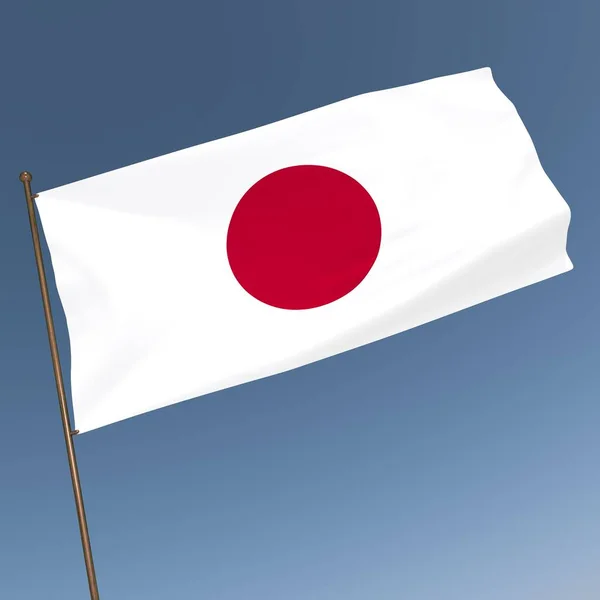 Прапор Японії Сіро Синьому Тлі Рендеринг — стокове фото