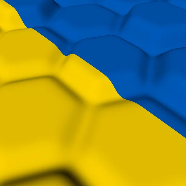 Abstract Blue Yellow Background Form Three Dimensional Hexagons Rendering — стоковое фото