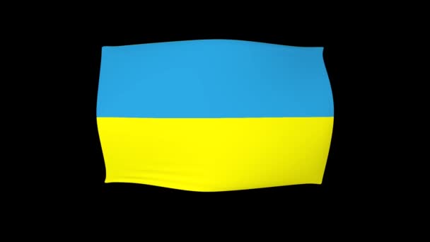 Simulation Fluctuation Flag Ukraine Wind Rendering Animation — Stock Video