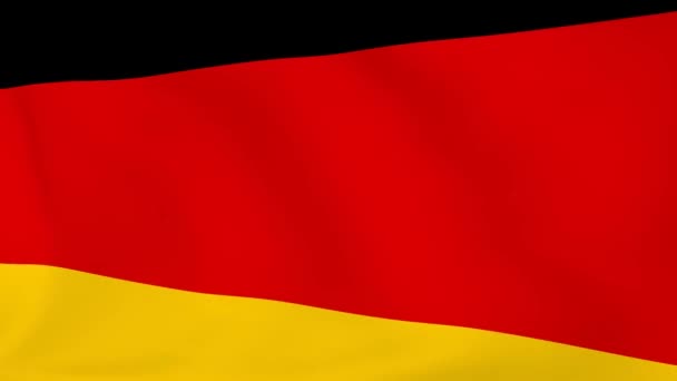 Simulation German Flag Fluttering Wind Rendering Animation — Stock Video