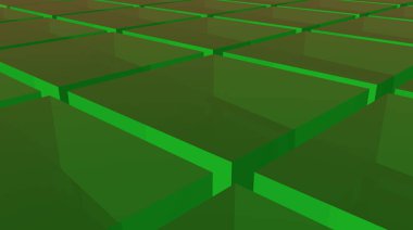 Yeşil soyut küp arkaplanı. 3d oluşturma.