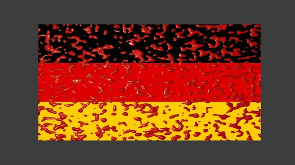 Németország Zászlója Vérfoltokban Vagy Vörös Festékben Kiolvasztás — Stock Fotó