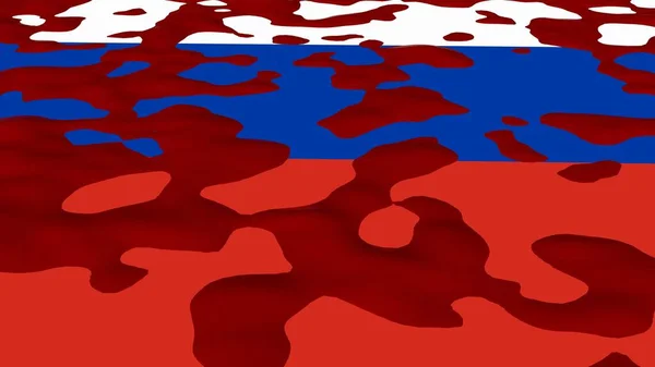 Flag Russia Stained Blood Rendering — стокове фото