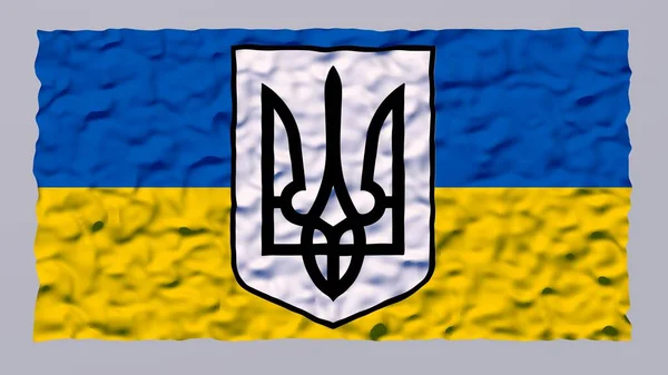 Bandeira Estilizada Brasão Armas Ucrânia — Fotografia de Stock