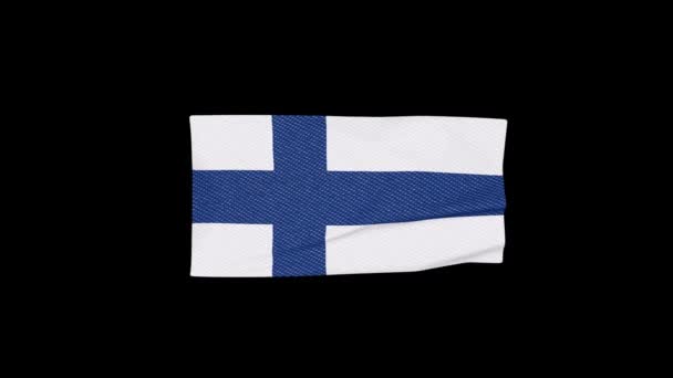 Volumetrische Flagge Finnlands Wind Rendering — Stockvideo