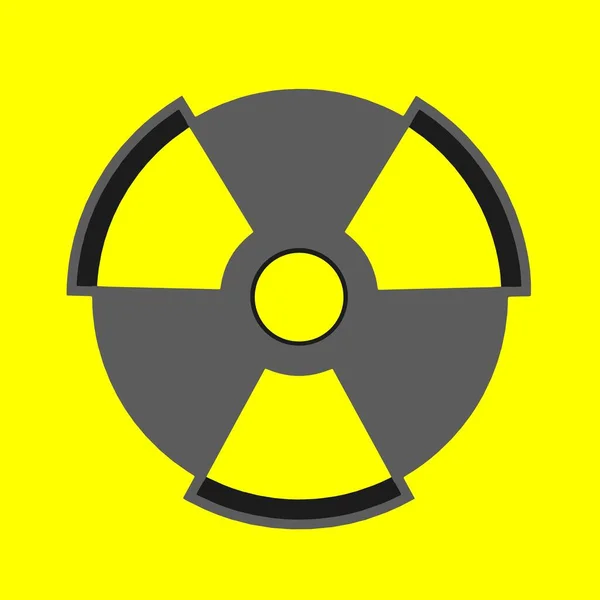 Volumetric Sign Radiation Yellow Background Nuclear Weapon Rendering — стоковое фото