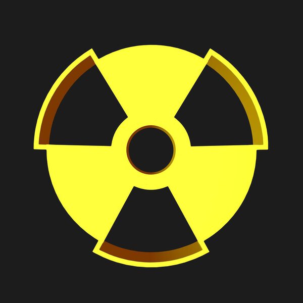 Volumetric sign of radioactive danger. 3d rendering.