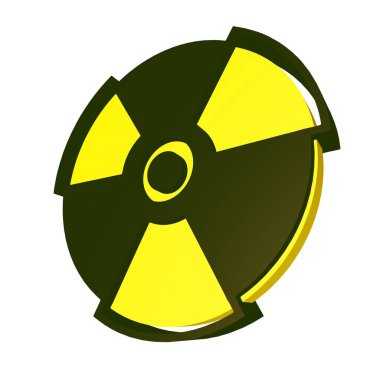 Radyasyon tehlikesi işareti. 3d oluşturma.