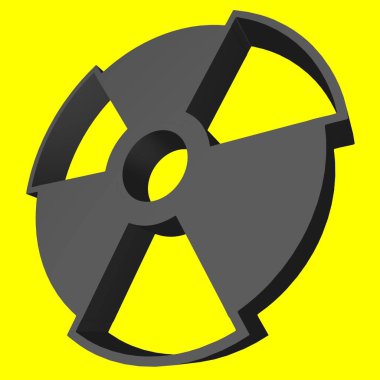 Radyoaktif tehlikenin ses ölçüsü. Nükleer silah. 3d oluşturma.