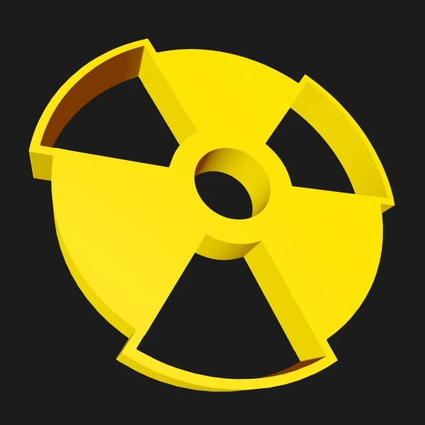 Sinais Volumétricos Perigo Radioactivo Renderização — Fotografia de Stock