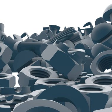 Çelik fındık. Mühendislik. Yedek parça ve onarım. 3B görüntüleme.