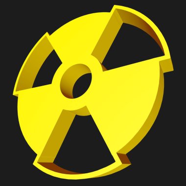 Radyoaktif tehlikenin ses ölçüsü. Nükleer silah. 3d oluşturma.