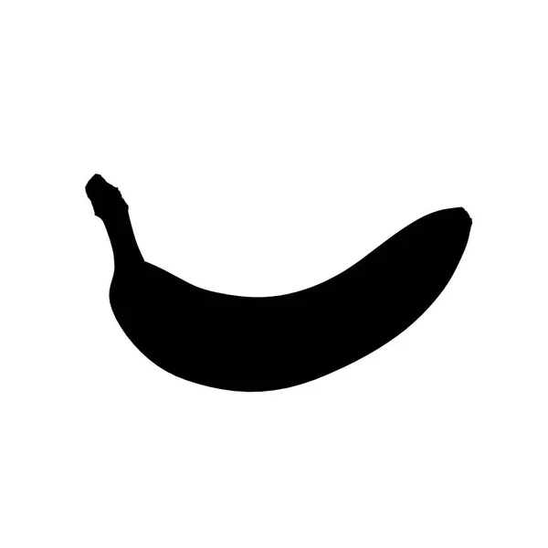 Schwarze Silhouette Einer Banane Darstellung — Stockfoto