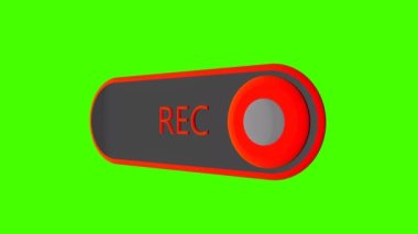 3d button, switch or slider on a green background.