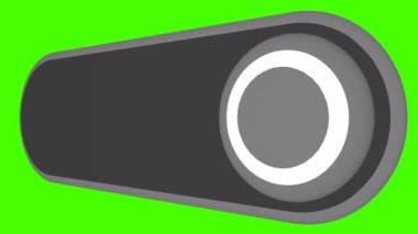 Yeşil arkaplanda gri 3d düğmesi, düğme veya kaydırma.