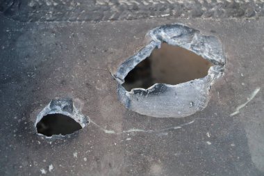Bozuk Rus zırhlı araçlarında delikler. Ukrayna 'da Savaş.