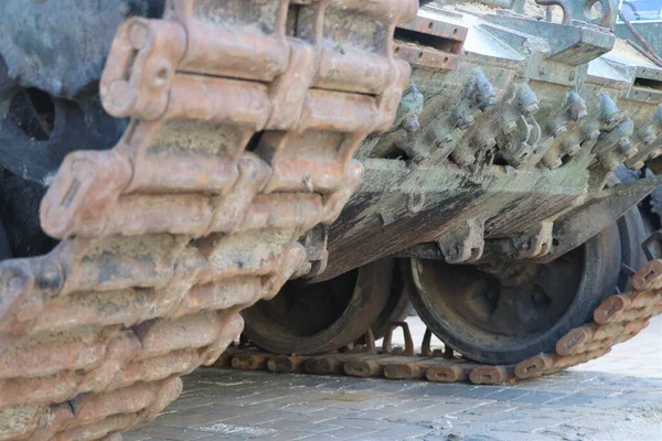 Caterpillar Burnt Damaged Russian Tank War Countries — ストック写真