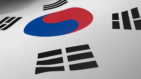 Flag South Korea White Background Politics Patriotism Rendering Illustration — Stock Photo, Image