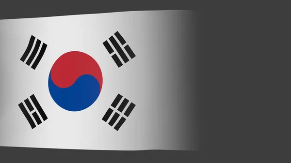 Флаг Южной Кореи Белом Фоне Политика Патриотизм Трехмерная Иллюстрация — стоковое фото