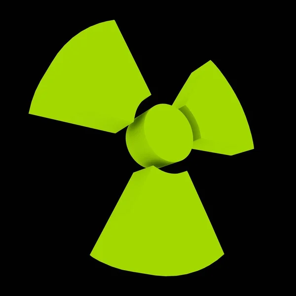 Πράσινο Σημάδι Κινδύνου Ακτινοβολίας Ατομική Ενέργεια Απεικόνιση Απόδοση — Φωτογραφία Αρχείου