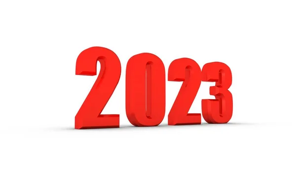 Red Number 2023 White Background New Year Christmas — Stock Photo, Image