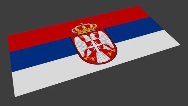 Flag Serbia Close Gray Background Rendering Illustration — Photo