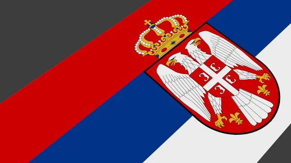 Flag Serbia Close Gray Background Rendering Illustration — 图库照片