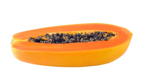 Papaya-Scheibe auf weißem Hintergrund — Stockfoto