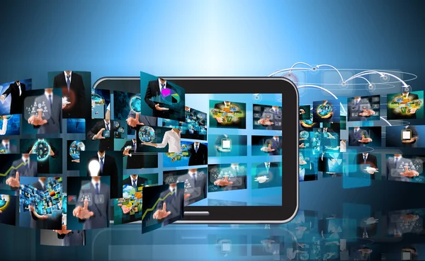 텔레비전과 인터넷 생산 . 스톡 이미지
