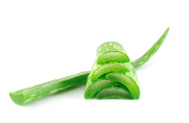 Aloe vera taze yaprak. beyaz üzerinde izole