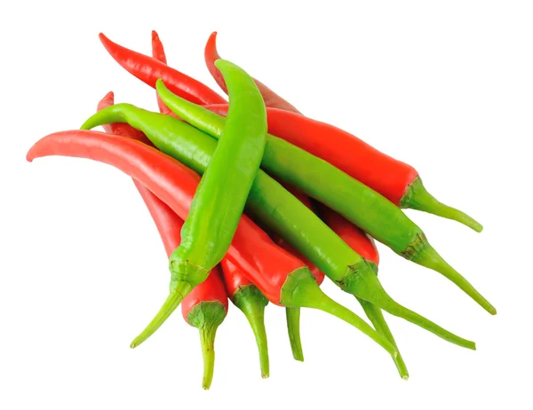 Hot chili peppers isolated on white background — Stock Photo, Image