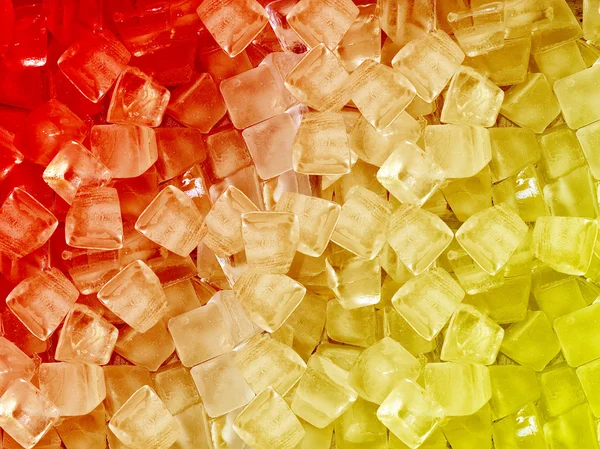 Red yellow ice cubes — Stock Photo, Image