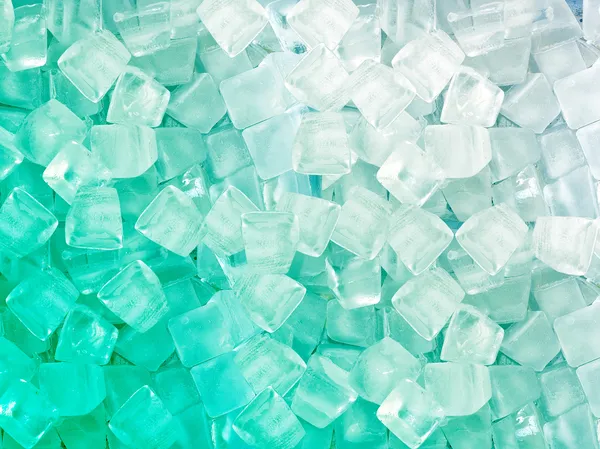 Green white ice cubes — Stock Photo, Image