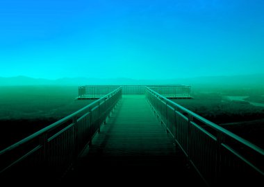 tropikal dağ manzaralı balkon