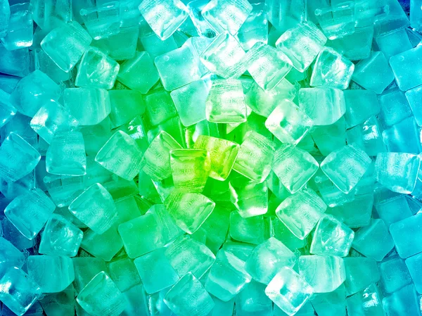 Green blue ice cubes — Stock Photo, Image