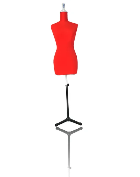 白で隔離される赤の女性のマネキン — ストック写真