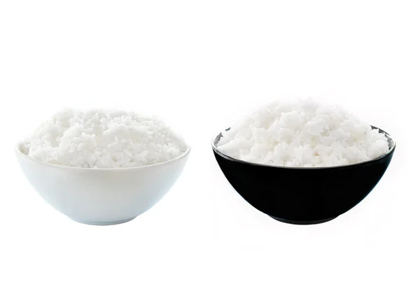 Rice in a bowl on a white background — Stock Photo, Image