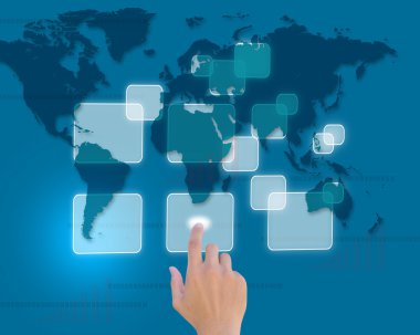 el bir düğmeye bir dokunmatik ekran arayüzü