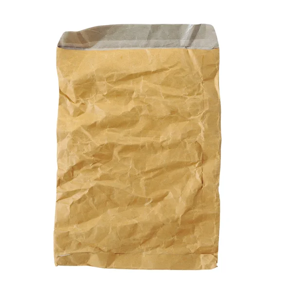Старый коричневый конверт изолирован на белом — стоковое фото