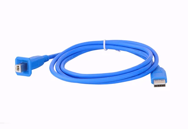 Cable USB aislado en blanco — Foto de Stock