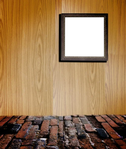 木製の壁の写真フレーム — ストック写真