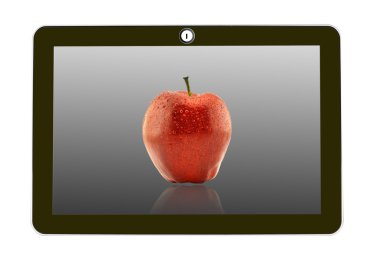 tablet bilgisayar ekranında apple ile