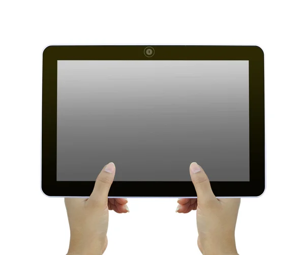 Hand holding tablet computer — Stock Photo, Image