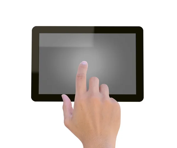 Деловой человек руки сенсорный экран — стоковое фото