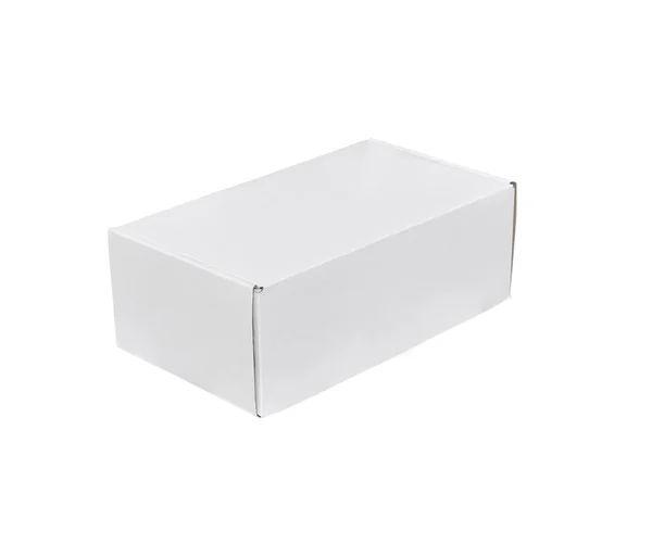 Caja de papel sobre fondo blanco — Foto de Stock