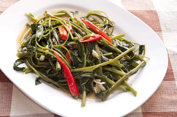 Stir Fried Water Spinach — Stock Photo, Image