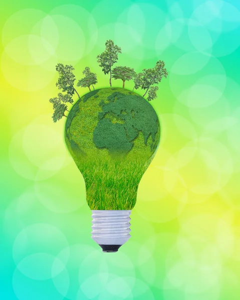 Natural energy concept. with Light bulb — Stock Photo, Image