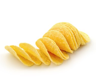 Patates cipsi beyaz arkaplanda izole