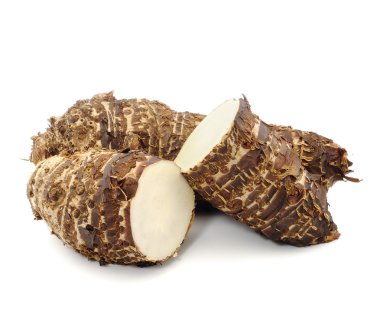 taro kökleri beyaz üzerine