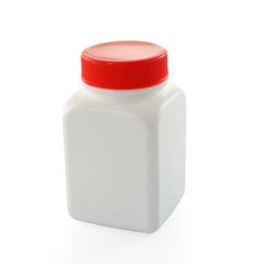 Beyaz bir arka plan üzerinde izole beyaz şişe